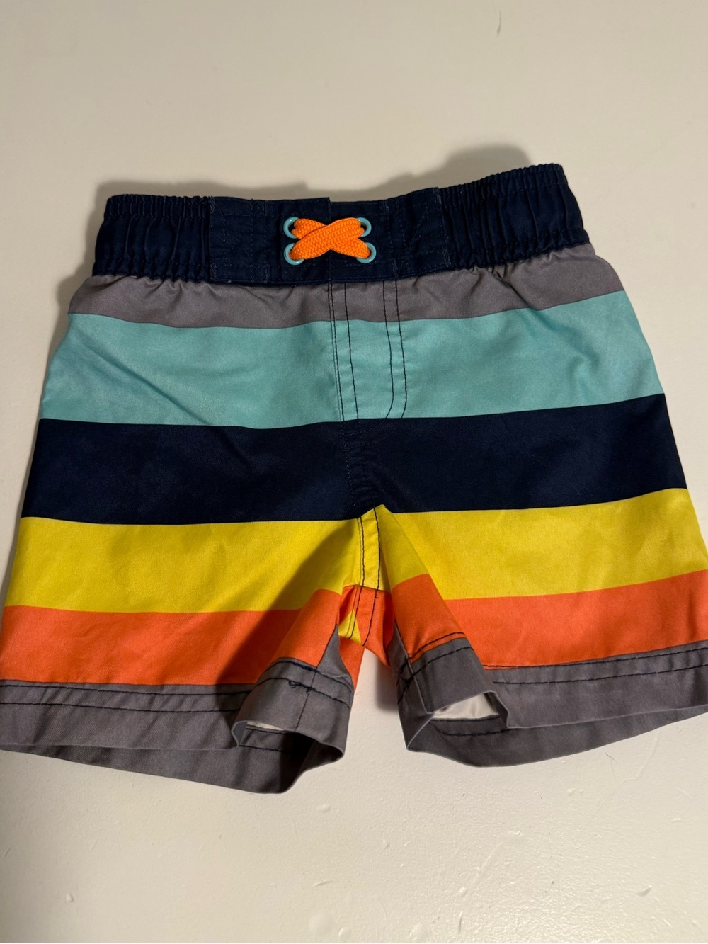Cat & Jack 12M Bright Striped Swim Shorts Colorful Boys Bathing Suit
